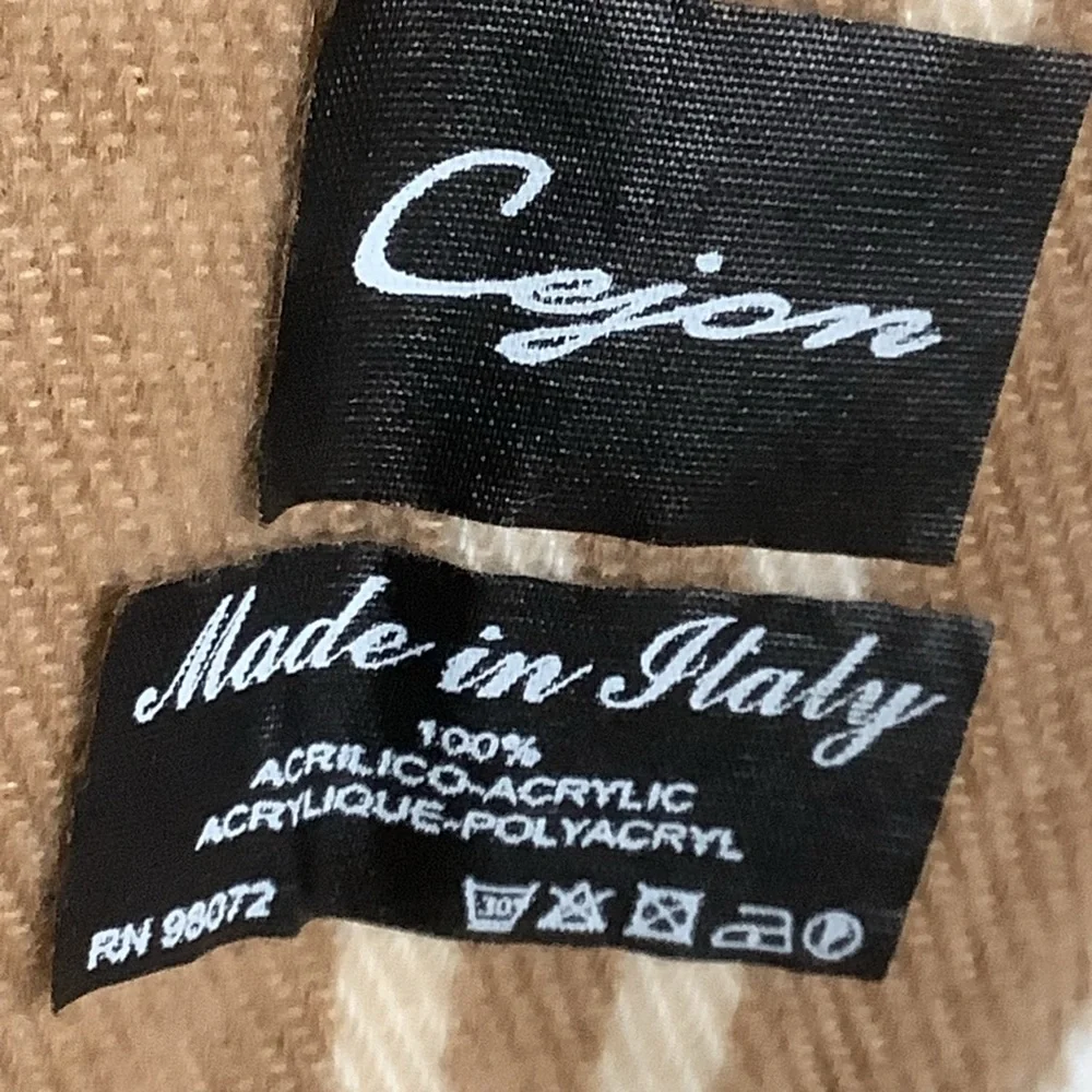 Cejon Italy Plaid Fringed Scarf